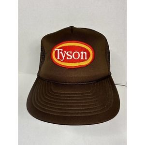 VTG Tyson Chicken Logo Patch Hat Cap Mesh Back Trucker Plastic Adjustable Strap